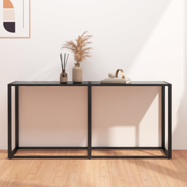 Mesa consola vidrio templado negro 160x35x75.5 cm D