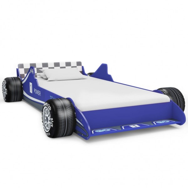 Cama em forma de carro de corrida para crianças 90x200 cm azul D