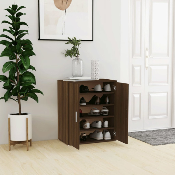 Mueble zapatero madera contrachapada roble marrón 60x35x70 cm D