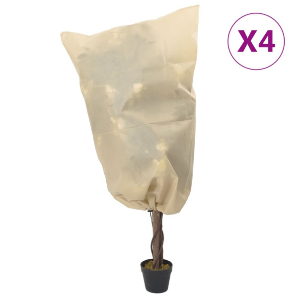 Cubierta para plantas con cordón 4 uds 70 g/m² 0.8x1 m D