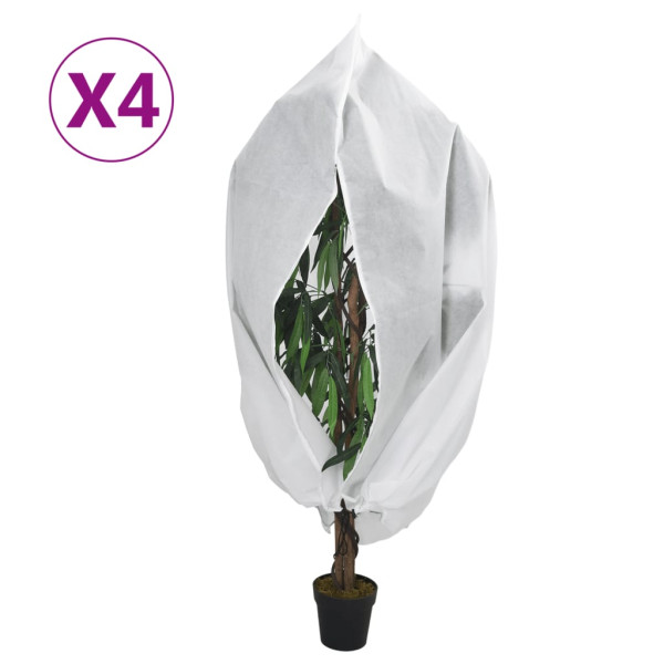 Cubiertas para plantas con cremallera 4 uds 70 g/m² 1x1.55 m D