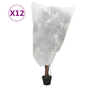 Cubiertas para plantas con cordón 12 uds 70 g/m² 0.8x0.8 m D