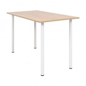 Mesa de jantar 120x60x73 cm cor de carvalho e branco D