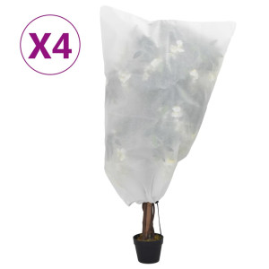 Cubierta para plantas con cordón 4 uds 70 g/m² 0.8x1 m D