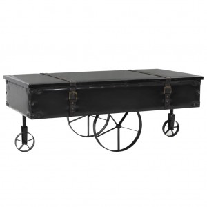 Mesa de centro de madera MDF y abeto 110x55x43 cm D
