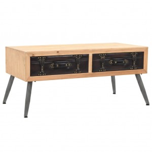 Mesa de centro de madera maciza de abeto 115x55x50 cm D