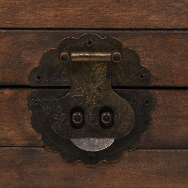 Baúl de almacenaje estilo vintage madera maciza 120x30x40 cm M 3