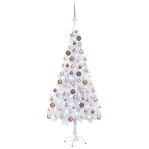 Árbol de Navidad artificial con luces y bolas 620 ramas 180 cm D