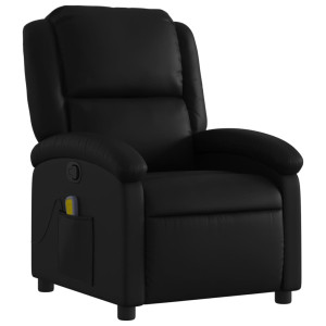 Assento de massagem reclinável de couro sintético preto D