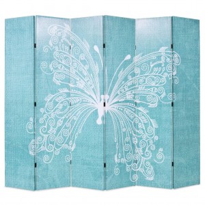 Biombo divisor plegable 228x170 cm mariposa azul D