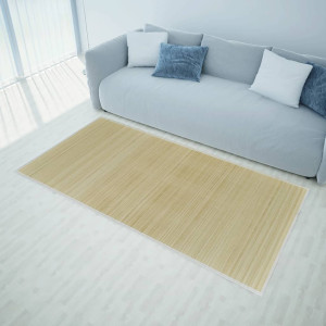 Tapete rectangular de bambu natural 80 x 200 cm D