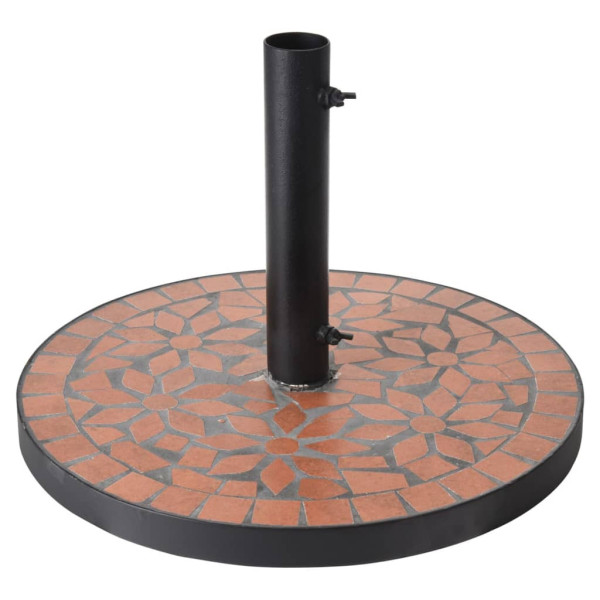 ProGarden Base de guarda-chuva Mosaico design Terra preto e laranja D