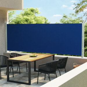 Toldo lateral retráctil para patio azul 600x160 cm D
