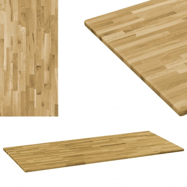 Tabela de mesa rectangular de madeira maciça de carvalho 23 mm 100x60 cm D