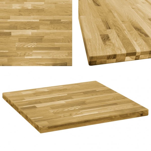 Tablero de mesa cuadrado madera maciza de roble 44 mm 70x70 cm D