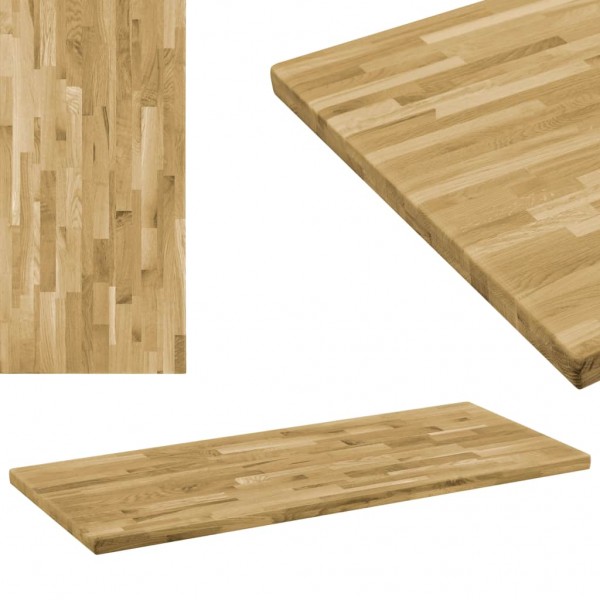 Tablero de mesa rectangular madera maciza roble 44 mm 120x60 cm D