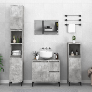 Set de muebles baño 3 pzas madera contrachapada gris hormigón D