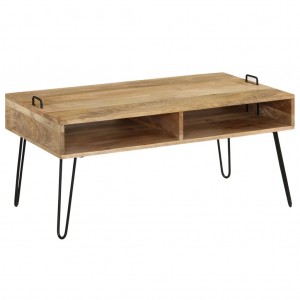 Mesa de centro madera maciza de mango maciza 100x60x45 cm D