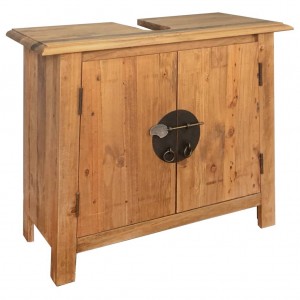 Armario tocador cuarto de baño madera reciclada pino 70x32x63cm D