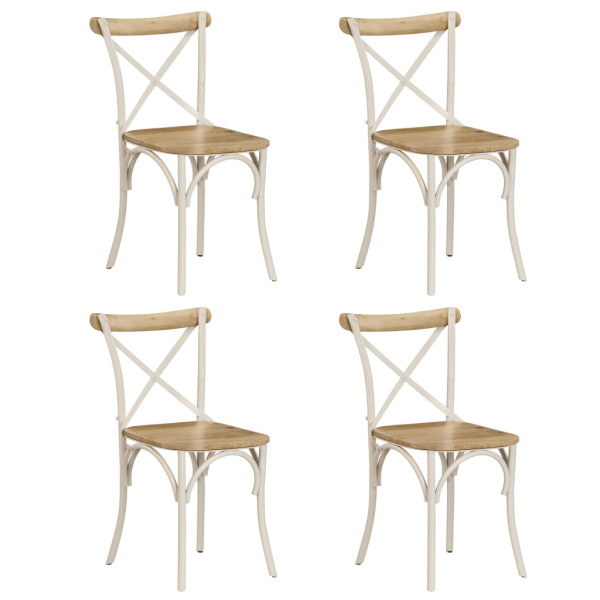 Cadeiras de madeira maciça de mangue branco D