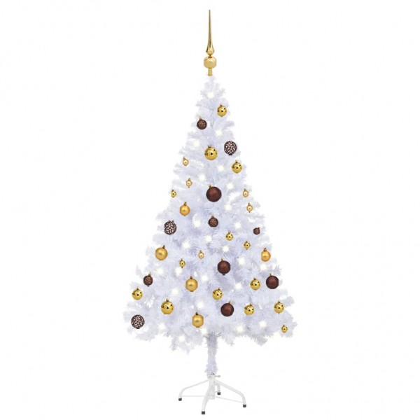 Árbol de Navidad artificial con luces y bolas 230 ramas 120 cm D