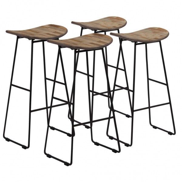 Taburetes de cocina 4 uds madera de teca reciclada Taburetes de cocina 4 uds madera de teca reciclada D