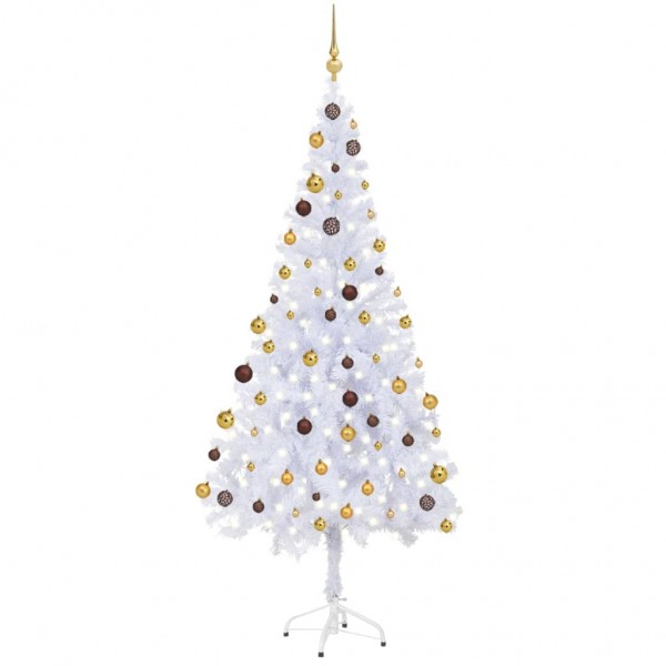Árbol de Navidad artificial con luces y bolas 620 ramas 180 cm D
