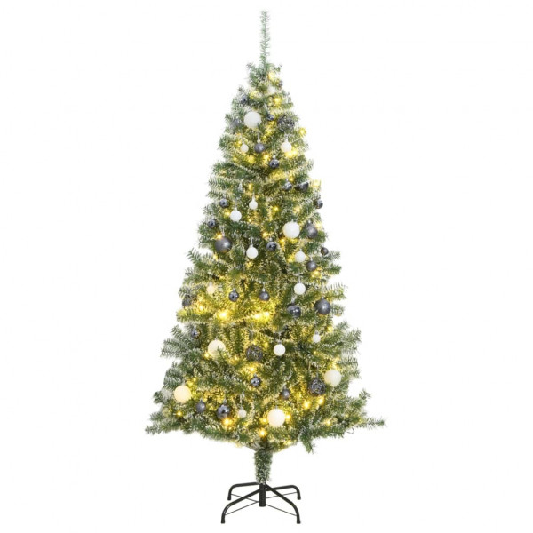 Árbol de Navidad artificial con 300 LED bolas y nieve 210 cm D