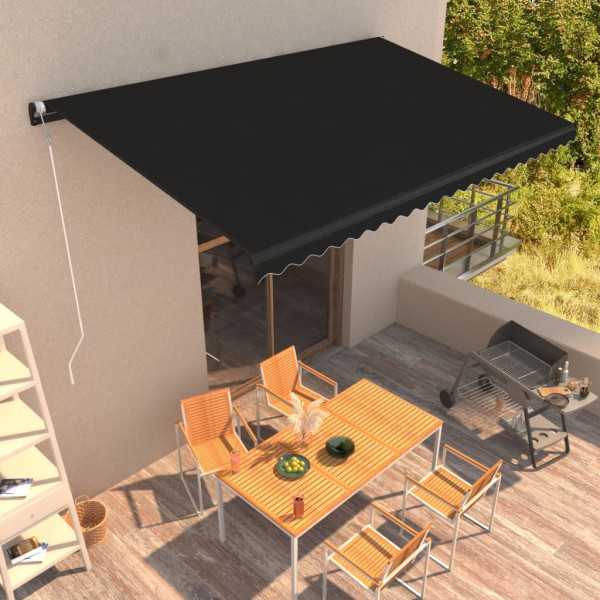 Toldo retráctil automático gris antracita 600x300 cm D