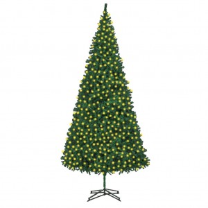 Árbol de Navidad artificial preiluminado con luces verde 500 cm D
