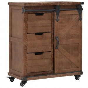 Mueble de almacenaje madera maciza abeto marrón 64x33.5x75 cm D