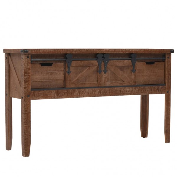 Mesa consola de madeira de abeto maciço marrom 131x35.5x75 cm D