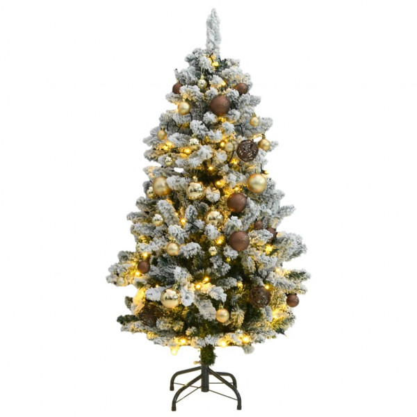 Árvore de Natal artificial com pendências 150 LED e bolas 120 cm D