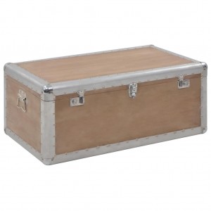 Caixa de armazenamento madeira maciça abeto marrom 91x52x40 cm D