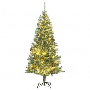 Árvore de Natal artificial com 300 LEDs e 210 cm de neve D