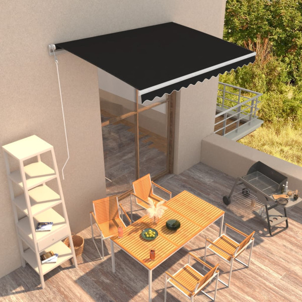 Toldo retrátil automático cinza-antracita 350x250 cm D