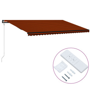 Toldo automático retráctil naranja y marrón 600x300 cm D