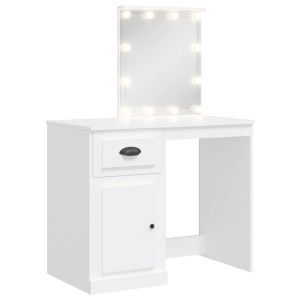 Tocador con luces LED blanco 90x42x132.5 cm D