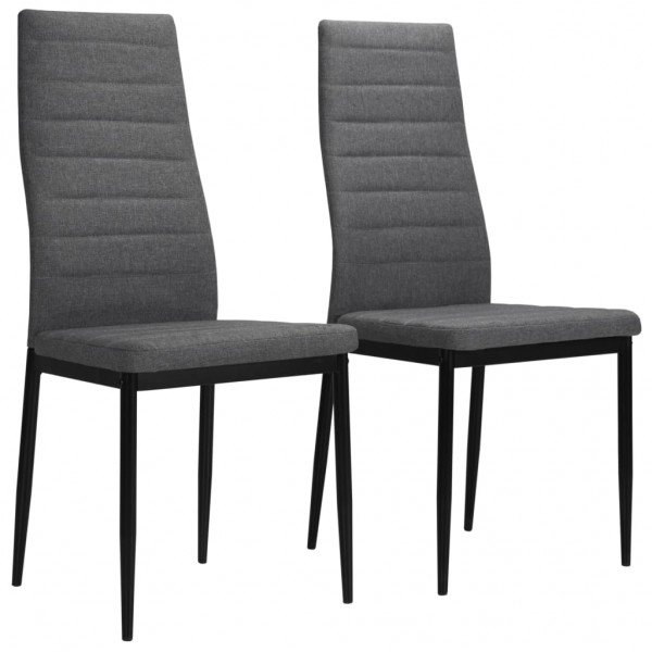 Cadeiras de jantar 2 unidades tecido cinza claro D