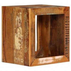 Taburete de madera maciza reciclada 40x30x40 cm D