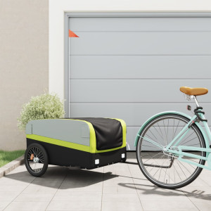 Reboque de carga para bicicletas de ferro preto e verde 45 kg D