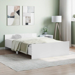Estructura de cama con cabecero piecero blanco 120x190 cm D
