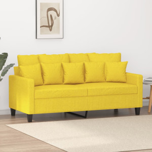Sofá de 2 plazas de tela amarillo claro 140 cm D