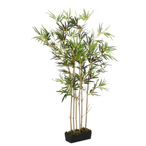 Árbol de bambú artificial con 552 hojas verde 120 cm D