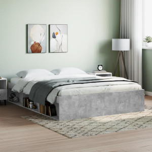 Estructura de cama gris hormigón 160x200 cm
