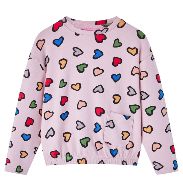 Sudadera para niños con estampado de corazones rosa 116 D