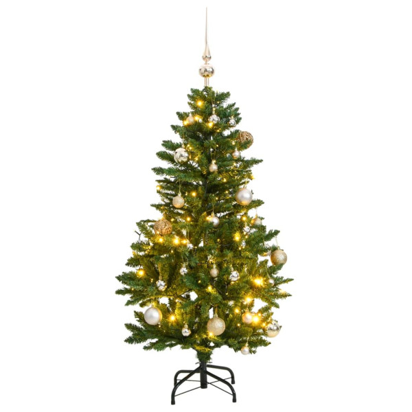 Árvore de Natal artificial com dobradiças 150 LED e bolas 120 cm D