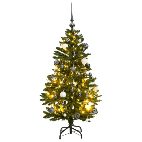 Árbol de Navidad artificial con bisagras 150 LED y bolas 150 cm D