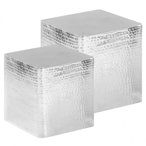 Mesas de centro 2 peças de alumínio prateado D
