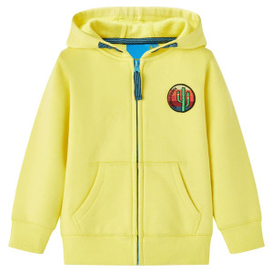 Sudadera para niños con capucha y cremallera amarillo claro 92 D